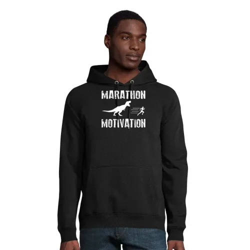 Marathon Marathonlauf Marathonläufer Dino Geschenk Hoodie Männer Stellar Bio