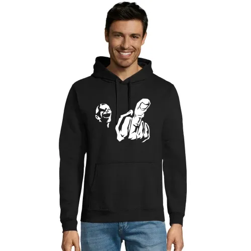 Mittelfinger Fratze Männer Hoodie
