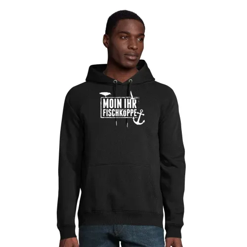 Moin Ihr Fischköppe Nordensee Geschenkidee Hoodie Männer Stellar Bio