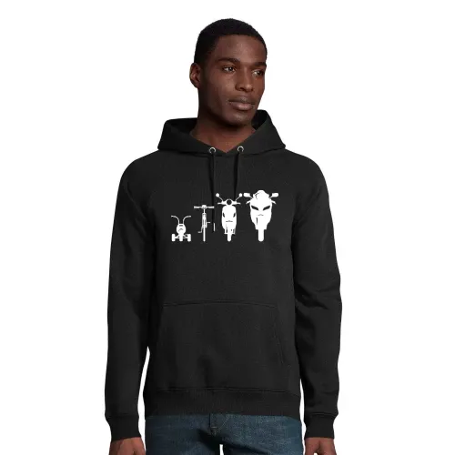 Motorrad Evolution Front Männer Hoodie