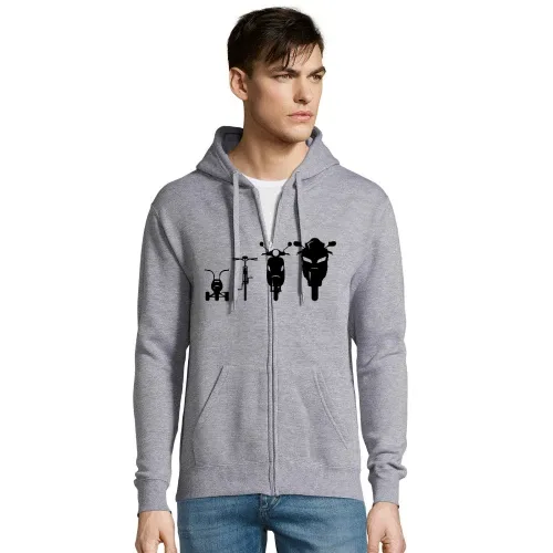 Motorrad Evolution Front Männer Hoodie