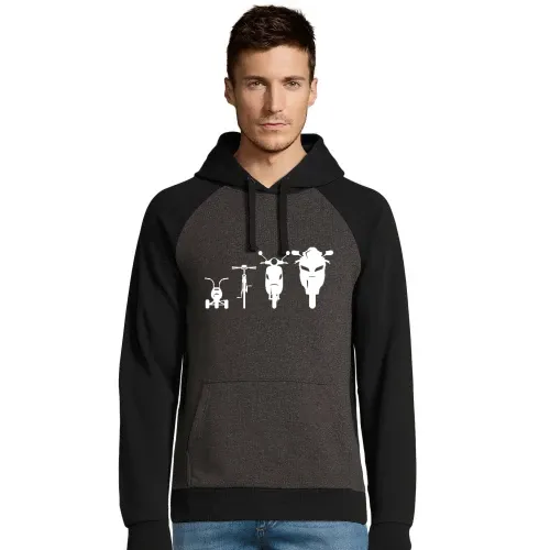 Motorrad Evolution Front Männer Hoodie