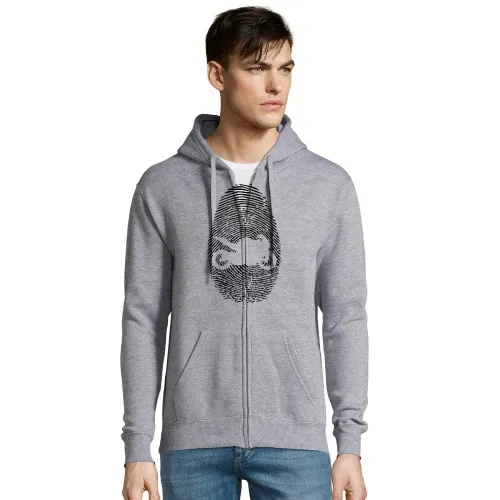 Motorrad Fingerabdruck Männer Hoodie