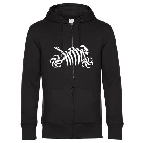 Motorrad Fossil Skelett Männer Hoodie