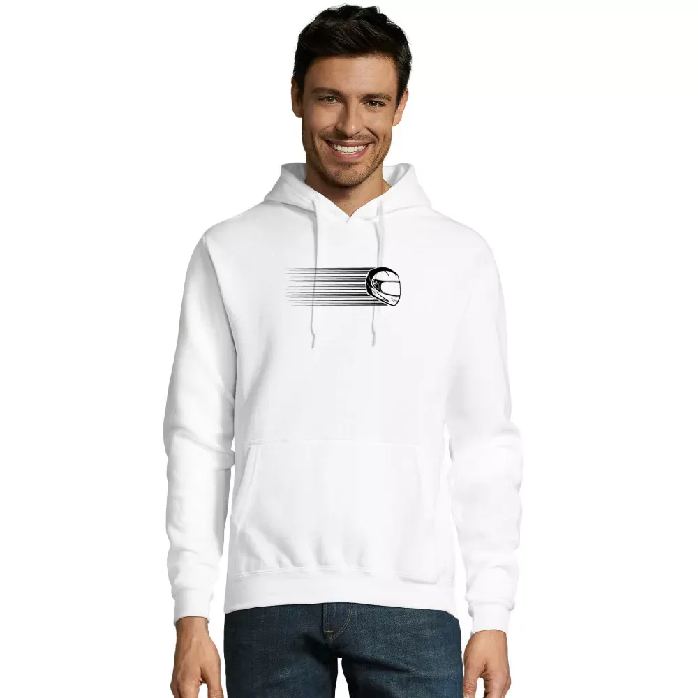 Kapuzenpulli Männer Hoodie mit Aufdruck 'Motorradfahrerin Rennmaschine Helm Vintage'
