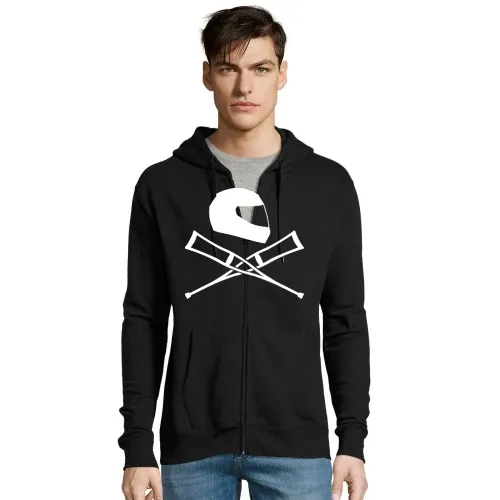 Motorradhelm mit Krücken Männer Hoodie