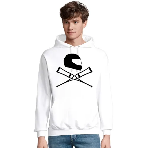 Motorradhelm mit Krücken Männer Hoodie