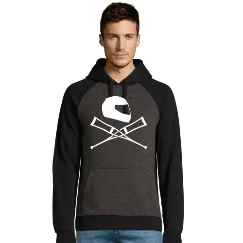 Motorradhelm mit Krücken Männer Hoodie