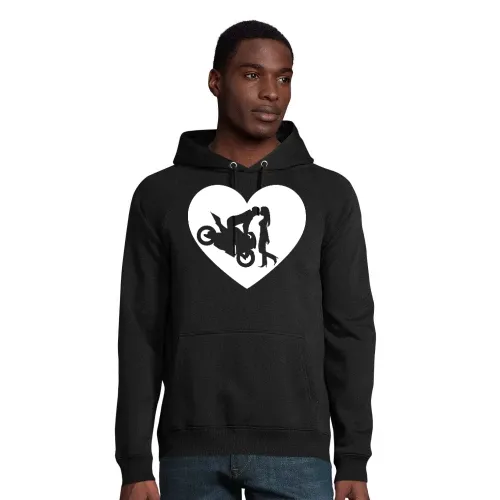 Motorradkuß Herz Hoodie Männer Stellar Bio