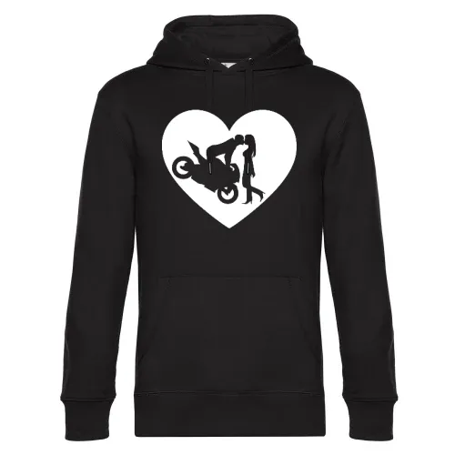 Motorradkuß Herz Hoodie Männer King Hooded