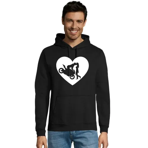 Motorradkuß Herz Hoodie Männer Snake