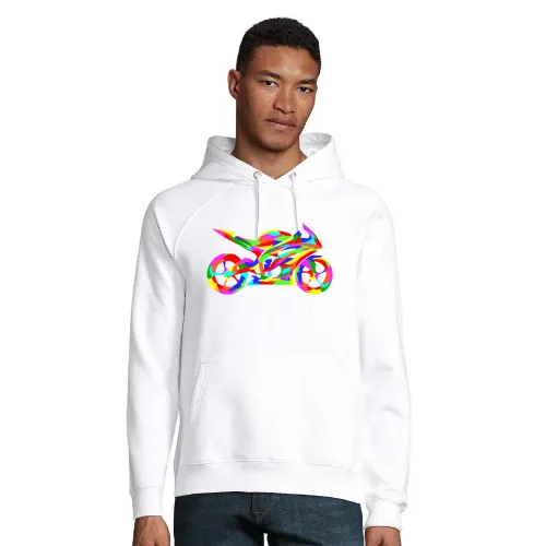 Motorradmosaik Hoodie Männer Stellar Bio
