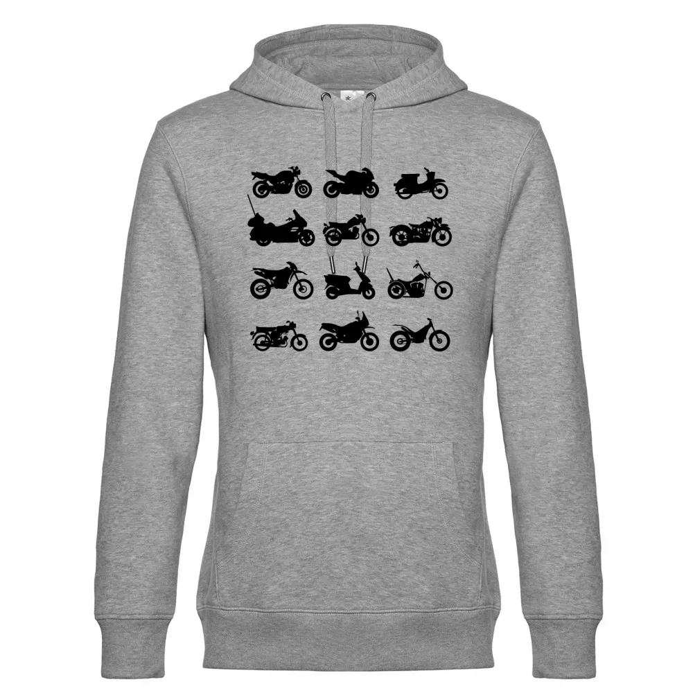  Männer Hoodie mit Aufdruck 'Motorräder Typen'