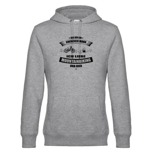 Mountainbiker Mann Liebt Mountainbike und Bier Ebike Hoodie Männer King Hooded