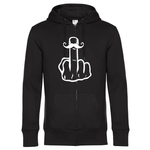 Moustache Mittelfinger Männer Hoodie