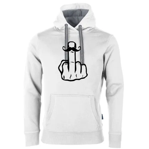 Moustache Mittelfinger Männer Hoodie