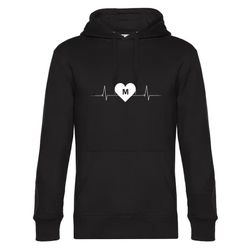München M Nummernschild Herzschlag Hoodie Männer King Hooded
