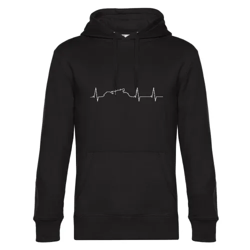 Oltimer Motorrad Herzschlag Hoodie Männer King Hooded
