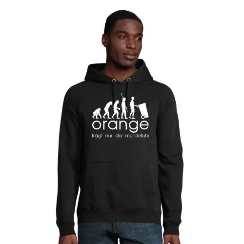 orange trägt nur die müllabfuhr evolution Männer Hoodie