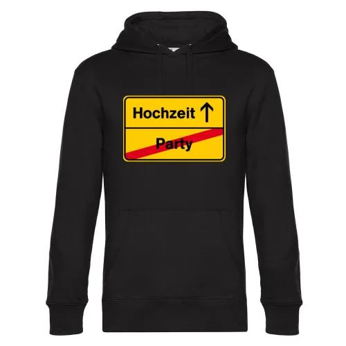 Ortsausgangsschild Hochzeit Party Hoodie Männer King Hooded