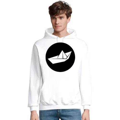 Papierschiff Origami Männer Hoodie