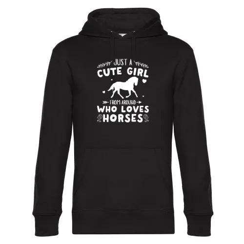 Pferde Mädchen Aus der Nachbarschaft Liebt Hoodie Männer King Hooded