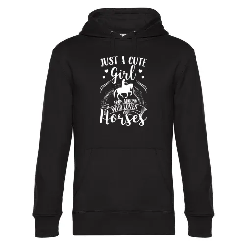 Pferde Mädchen Aus der Nachbarschaft Liebt Hoodie Männer King Hooded