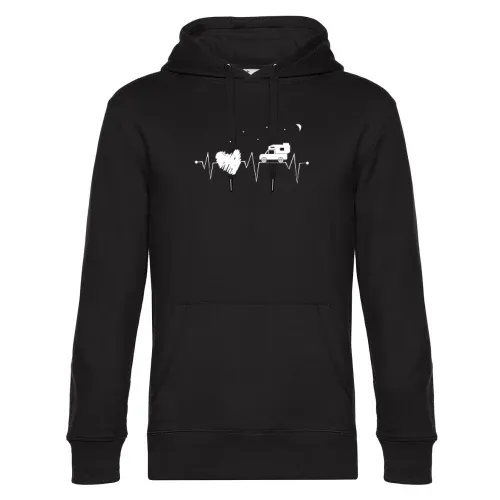 Pickup Camping Herzschlag mit Herz bei Nacht Männer Hoodie