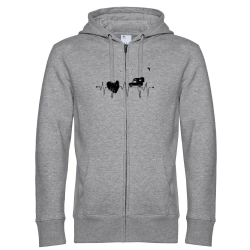 Pickup Camping Herzschlag mit Herz bei Nacht Männer Hoodie