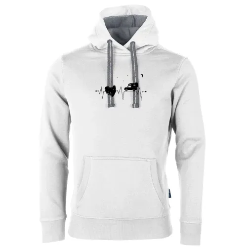 Pickup Camping Herzschlag mit Herz bei Nacht Männer Hoodie