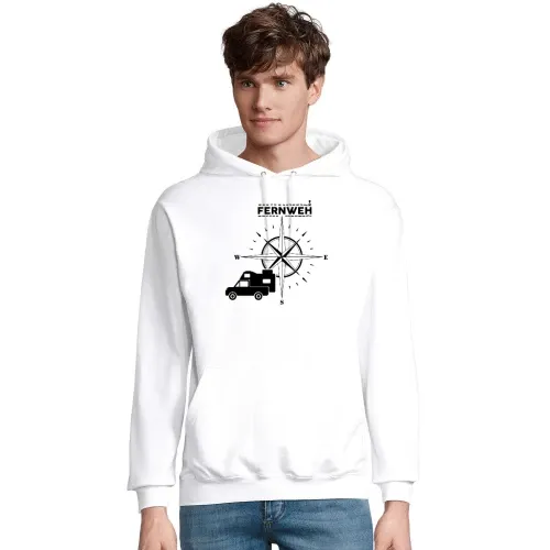 Pickup mit Wohnkabine Absetzkabine Fernweh Männer Hoodie