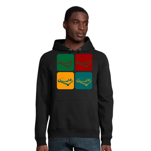 Plattenteller DJ Pult Warhol Hoodie Männer Stellar Bio