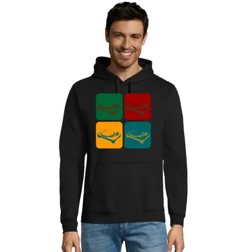 Plattenteller DJ Pult Warhol Hoodie Männer Snake