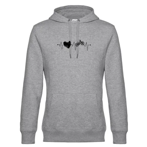 Radfahren mit Herz MTB Fahrradfahrer Herzschlag Hoodie Männer King Hooded