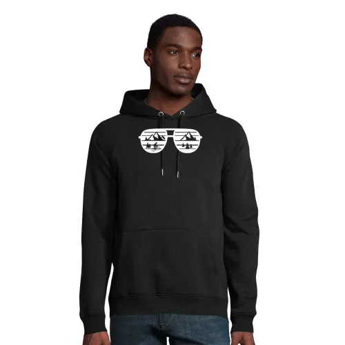 Radfahrer Mountainbiker Sonnenbrille Landschaft Hoodie Männer Stellar Bio