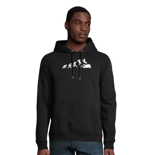 Rennmaschine Stichmännchen Motorrad Evolution Hoodie Männer Stellar Bio