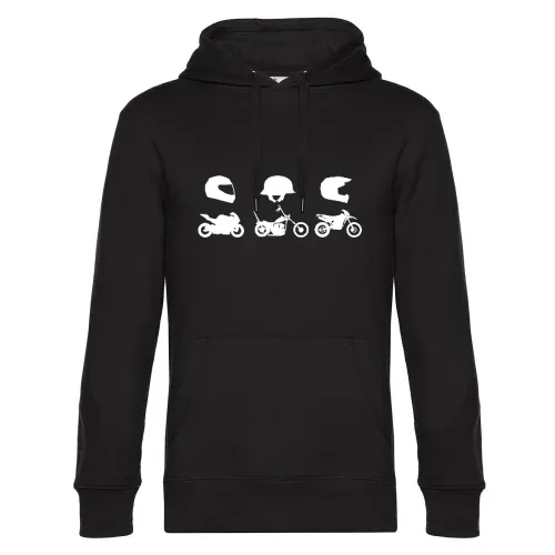 Rennmotorrad Chopper Enduro Cross mit Helm Hoodie Männer King Hooded