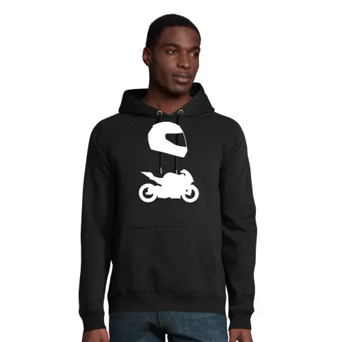 Rennmotorrad mit Helm Hoodie Männer Stellar Bio