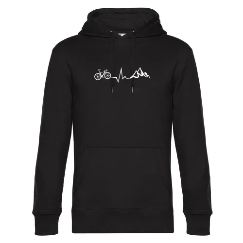 Rennrad Fahrrad Berge Puls Radfahrer Herzschlag Männer Hoodie