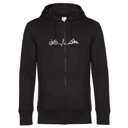 Rennrad Fahrrad Berge Puls Radfahrer Herzschlag Männer Hoodie