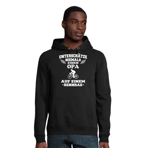 Rennrad Opa Radfahrer Rente Großvater Geschenkidee Hoodie Männer Stellar Bio