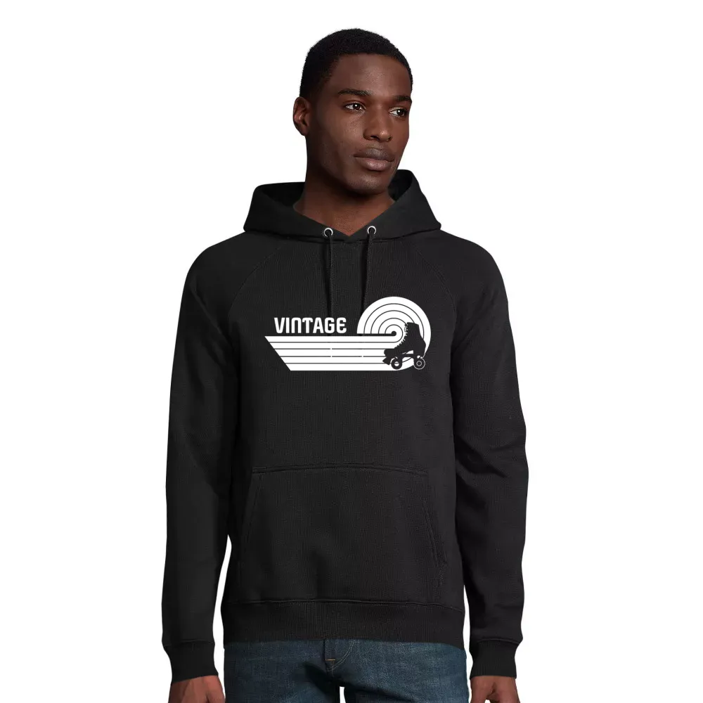 nachhaltiger Männer Hoodie mit Aufdruck 'Roller Skate Skaten Vintage Skater'