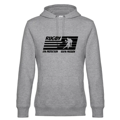 Rugby Zero Protection Much Passion Sportler Spruch Hoodie Männer King Hooded