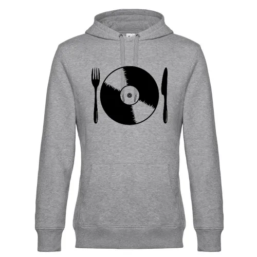 Schallplatte mit Besteck Hoodie Männer King Hooded