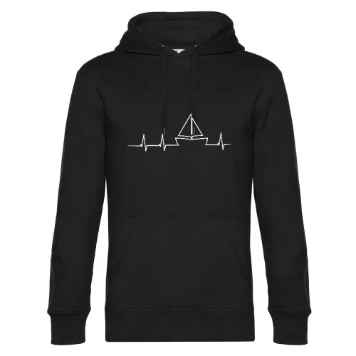Segelboot Herzschlag Hoodie Männer King Hooded