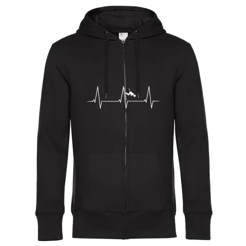 Ski Abfahrt Herzschlag Männer Hoodie