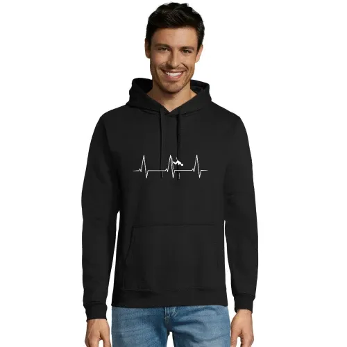 Ski Abfahrt Herzschlag Männer Hoodie