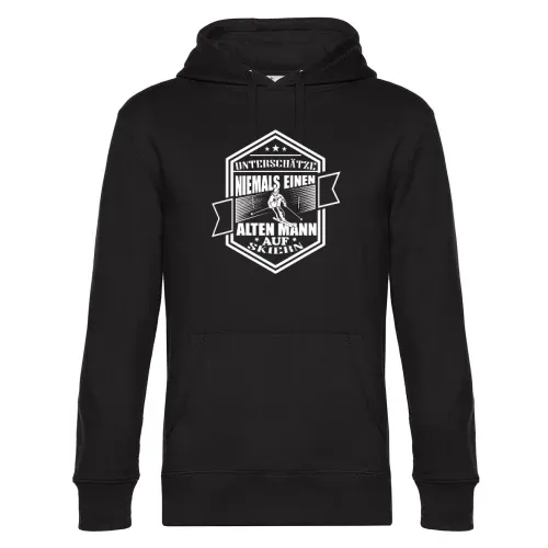 Skifahrer Alter Mann Skipiste Apres Ski Skiurlaub Hoodie Männer King Hooded