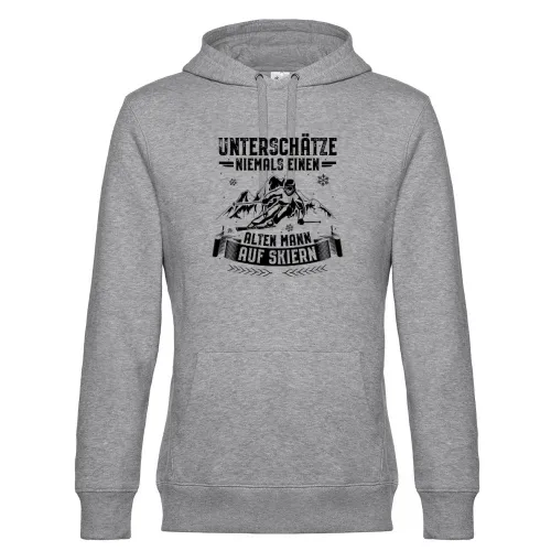 Skifahrer Alter Mann Skipiste Apres Ski Skiurlaub Hoodie Männer King Hooded