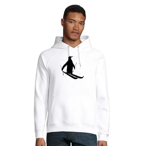 Skifahrer Pinguin Apres Ski Skiurlaub Skipiste Männer Hoodie